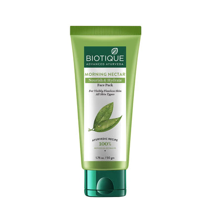 Biotique Morning Nectar Moisturize & Nourish Face Wash | Contains Wild Turmeric, Neem Leaves, & Morning Nectar | Visibly Flawless Skin | Suitable for All Skin Types | 50 ml