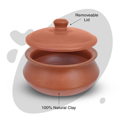 Clay Biryani Pot with Lid | Eco-Friendly, Natural Cookware for Authentic Flavors