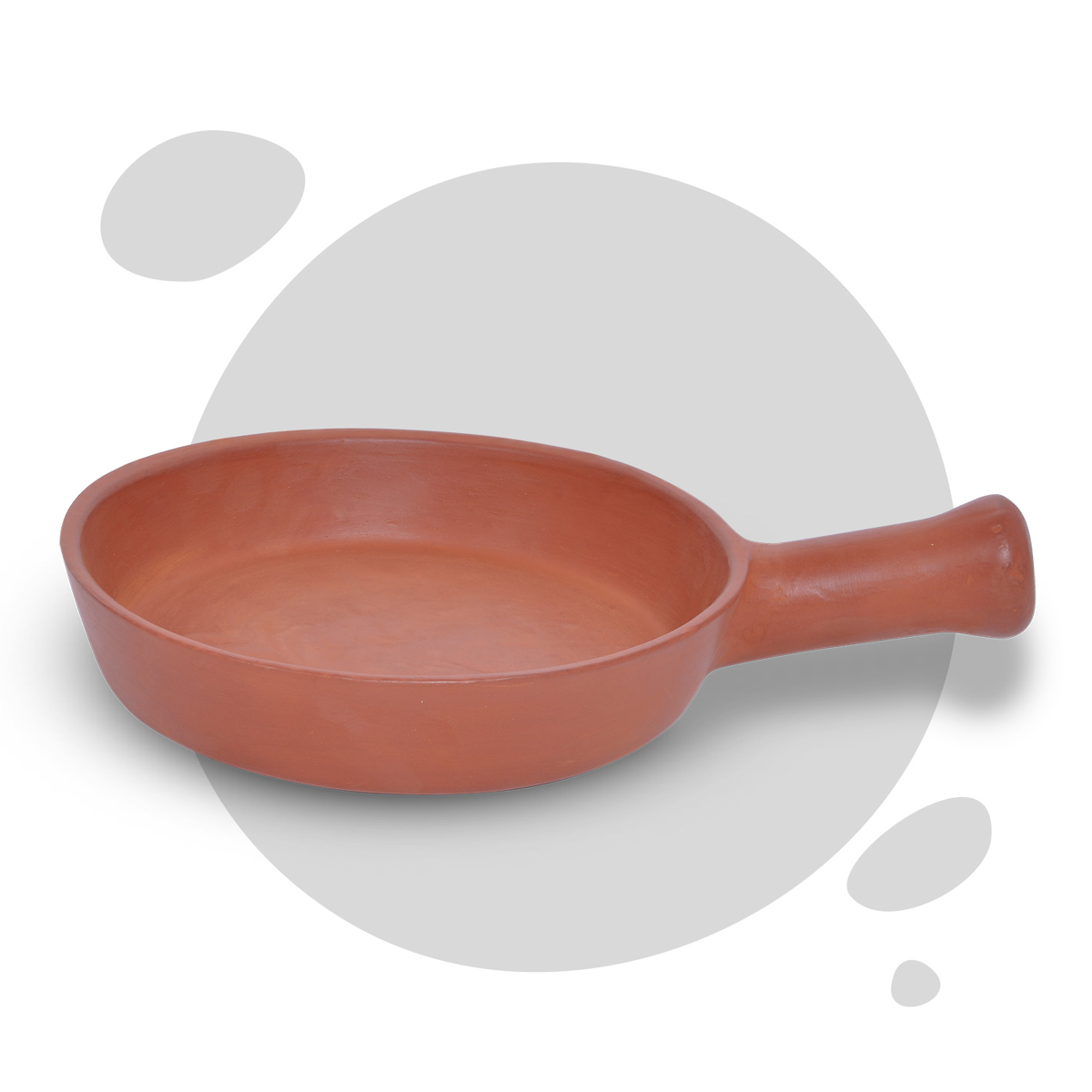 Clay Fry Pan - 1.5 Liters | Eco-Friendly, Non-Toxic Cookware for Healthy Cooking