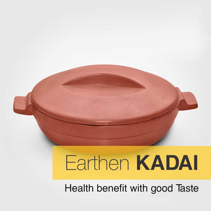 Clay Kadai - 1.5 Liters | Eco-Friendly, Traditional Cookware for Healthy and Flavorful Cooking"