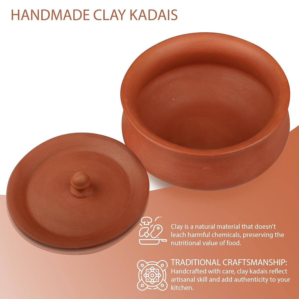 Earthen Clay Curd Pot with Lid | 500ml – Natural, Eco-Friendly Storage for Fresh & Healthy Curd