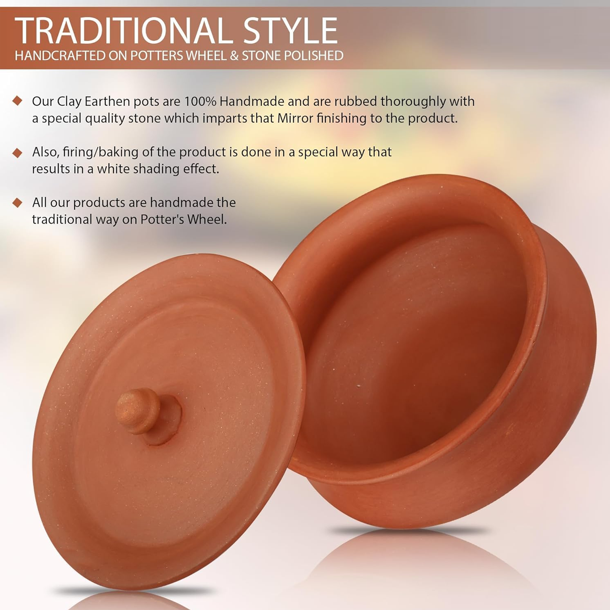 Earthen Clay Curd Pot with Lid | 500ml – Natural, Eco-Friendly Storage for Fresh & Healthy Curd