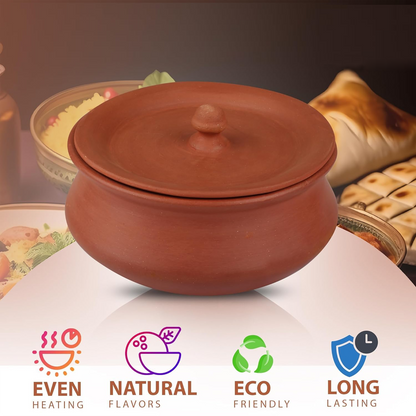 Earthen Clay Curd Pot with Lid | 500ml – Natural, Eco-Friendly Storage for Fresh & Healthy Curd