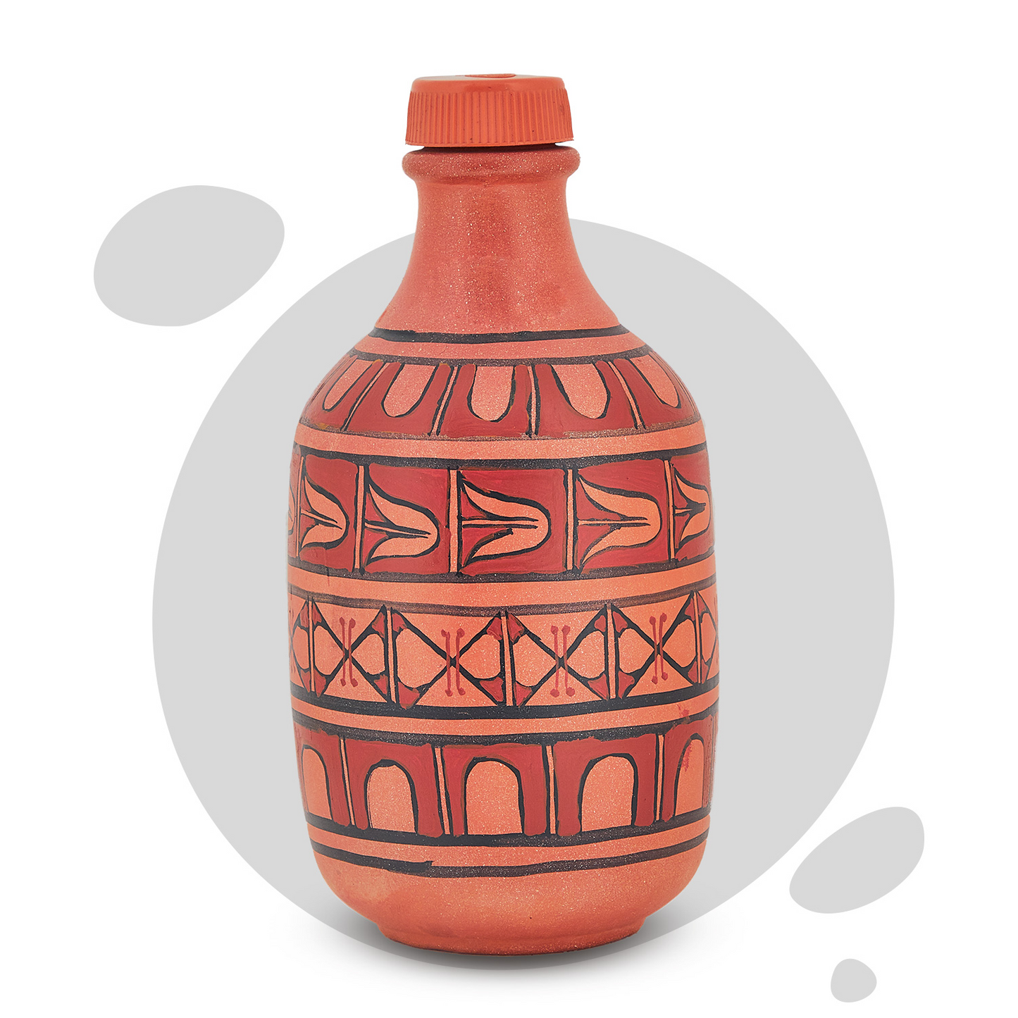 Eco-Friendly Earthen Clay Water Bottle  | Natural Cooling, Handmade Red Bottle