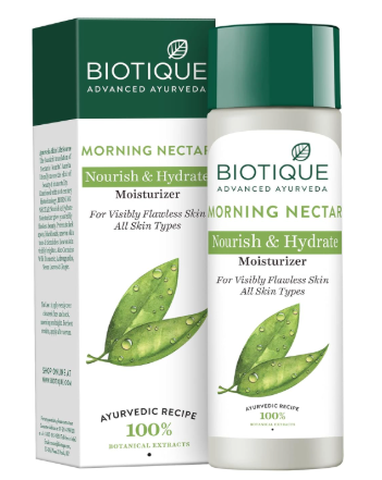 Biotique Morning Nectar Nourish & Hydrate| Flawless Skin Moisturizer Lotion| Prevents Dark Spots, Blackheads And Blemishes | Visibly Flawless Skin | Nourishes And Hydrates Skin | All Skin Types - 50 gms