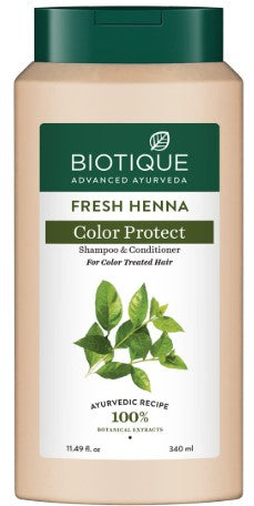 Biotique Fresh Henna Color Protect Shampoo & Conditioner for Color Treated Hair | All types of Hair - 120 ml