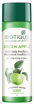 Biotique Green Apple Shine & Gloss Shampoo & Conditioner| Promotes Healthy, Shiny and Glossy Hair | Nourishes Scalp | Makes Hair Soft & Smooth |100% Botanical Extracts| All Skin Types | 120ml