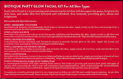 Biotique Party Ready Insta Glow Facial kit Complete 6 Step Facial Kit, 65g, Multicolor - 50 Gms