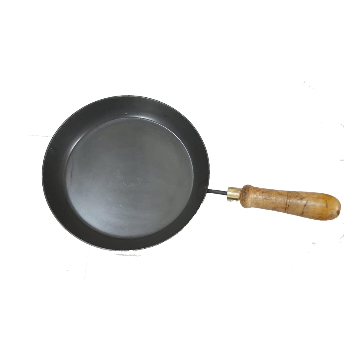 Cast Iron Flat-Bottom Kadai with Wooden Handle | Durable Cookware for Healthy Cooking