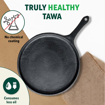 Cast Iron Tawa 11 Inch | Pre-Seasoned Cookware for Perfect Rotis, Dosas, and More – Durable & Versatile