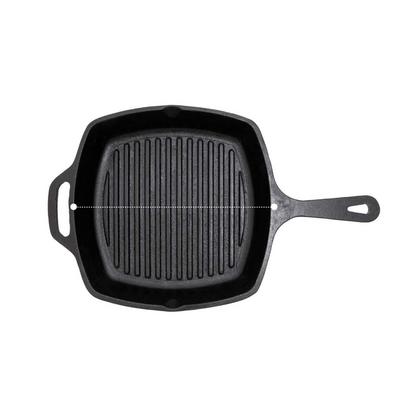 Cast Iron Grill Pan 10-Inch  | Pre-Seasoned Skillet with Ridges for Perfect Grilling – Indoor & Outdoor Use