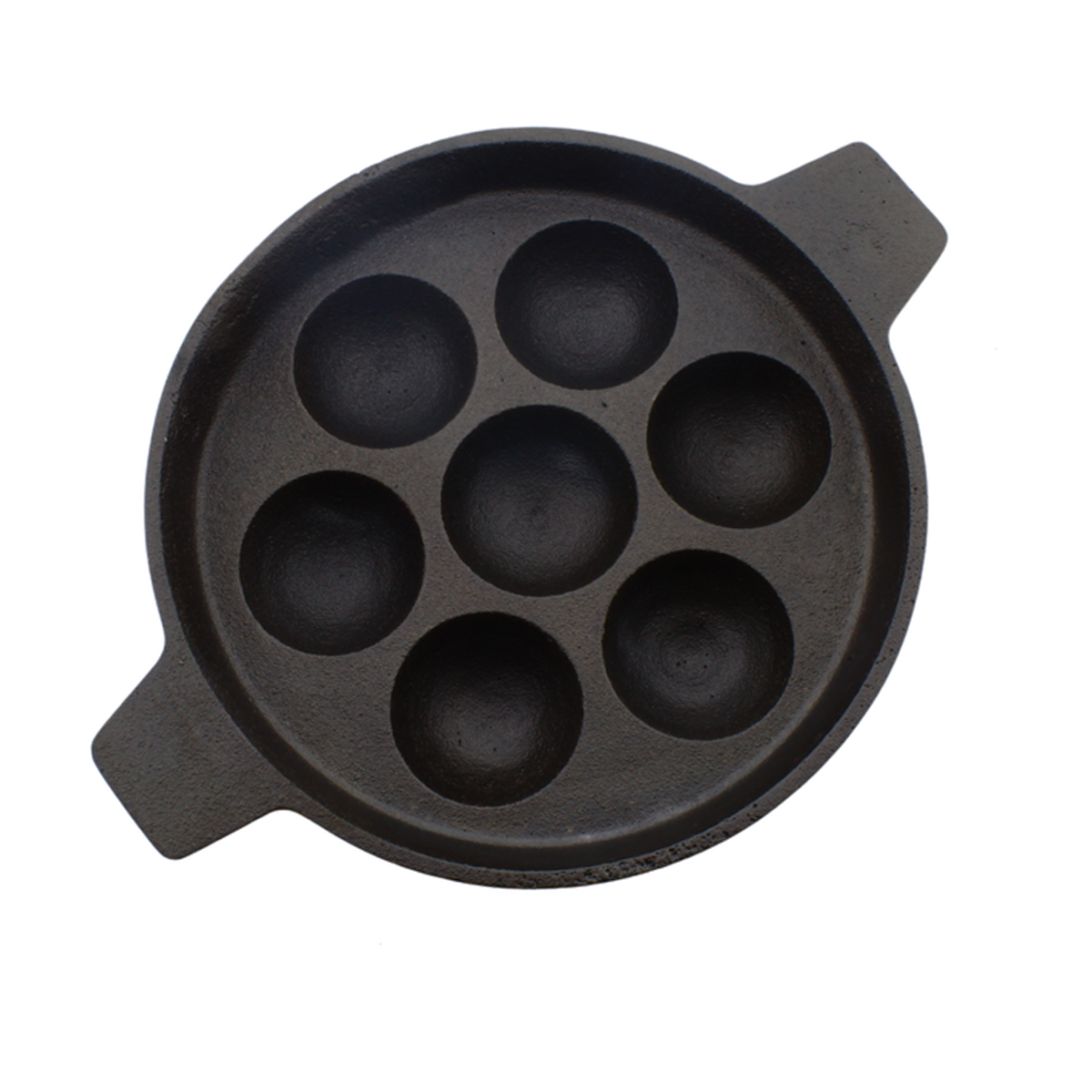 Cast Iron Paniyaram Pan | Pre-Seasoned Skillet for Traditional Cooking 7-Hole