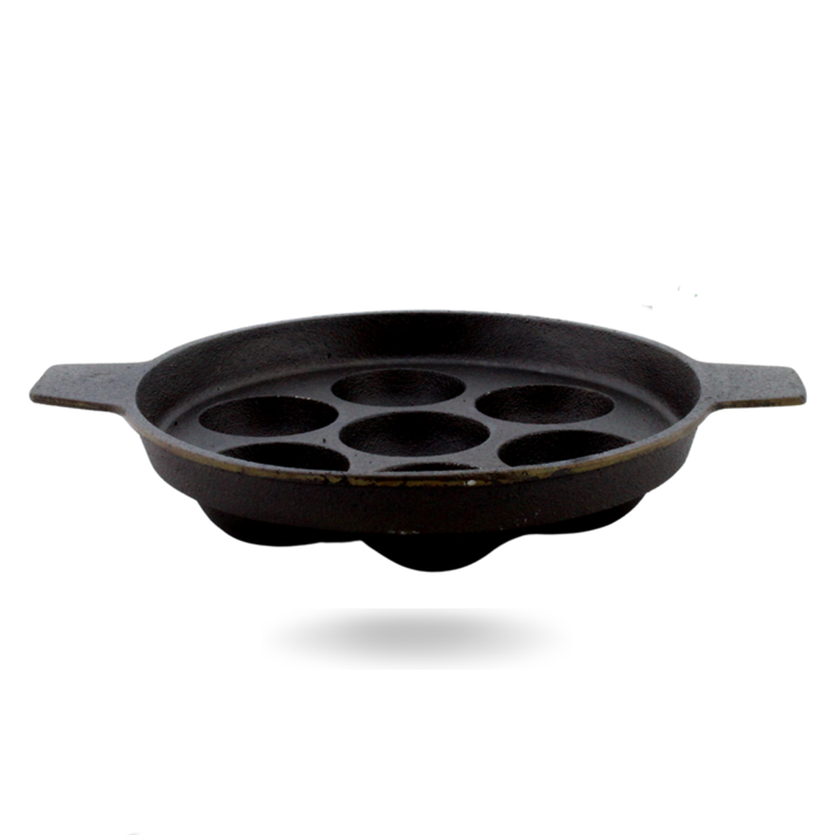 Cast Iron Paniyaram Pan | Pre-Seasoned Skillet for Traditional Cooking 7-Hole